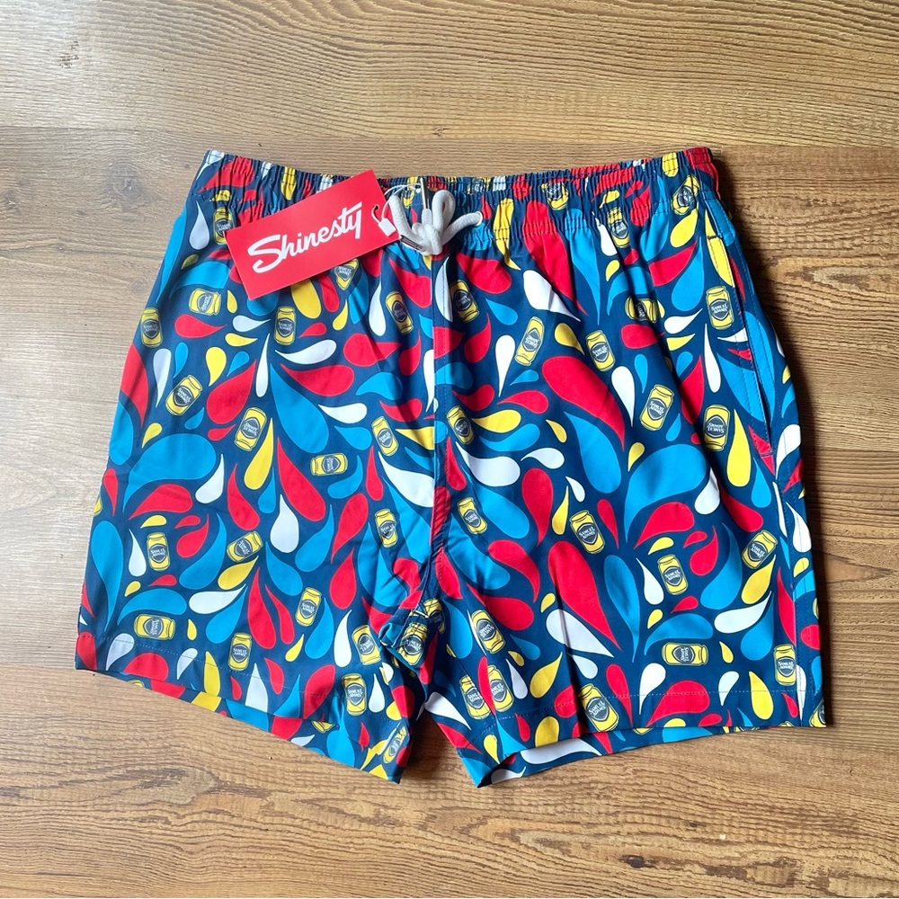NWT Shinesty Samuel Adams swim trunks, size small